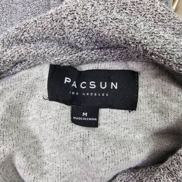 PacSun Men’s M Gray Casual Hoodie Lightweight Sweater Zip Sides Pocket Pullover - Picture 5 of 6